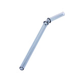 Max 1 Piece Reusable Bamboo Joint Bent Glass Drinking Straw Non-Toxic Gray