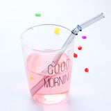 Max 1 Piece Reusable Bamboo Joint Bent Glass Drinking Straw Non-Toxic Gray