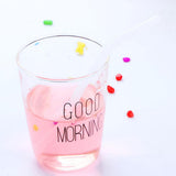 Max 1 Piece Reusable Bamboo Joint Bent Glass Drinking Straw Non-Toxic White