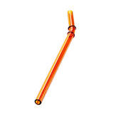 Max 1 Piece Reusable Bamboo Joint Bent Glass Drinking Straw Non-Toxic Amber