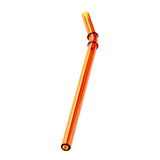 Max 1 Piece Reusable Bamboo Joint Bent Glass Drinking Straw Non-Toxic Amber