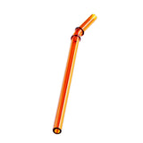 Max 1 Piece Reusable Bamboo Joint Bent Glass Drinking Straw Non-Toxic Amber