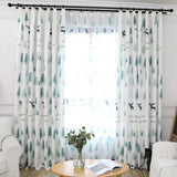 Max 1Pcs Nordic Style Christmas Tree Elk Curtain Blackout  Cloth Perforated