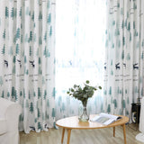 Max 1Pcs Nordic Style Christmas Tree Elk Curtain Blackout  Cloth Perforated