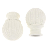 Max 1 Pair Retro Curtain Decorative Pole Rod Finials Ends Heads 28mm White B