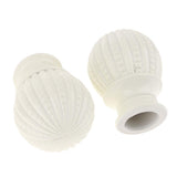 Max 1 Pair Retro Curtain Decorative Pole Rod Finials Ends Heads 28mm White B
