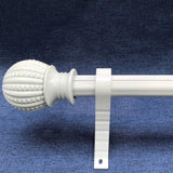 Max 1 Pair Retro Curtain Decorative Pole Rod Finials Ends Heads 28mm White B