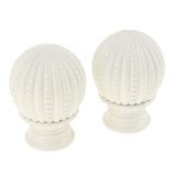 Max 1 Pair Retro Curtain Decorative Pole Rod Finials Ends Heads 28mm White B
