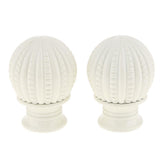 Max 1 Pair Retro Curtain Decorative Pole Rod Finials Ends Heads 28mm White B