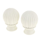 Max 1 Pair Retro Curtain Decorative Pole Rod Finials Ends Heads 28mm White B