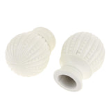 Max 1 Pair Retro Curtain Decorative Pole Rod Finials Ends Heads 28mm White B