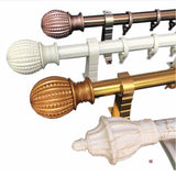 Max 1 Pair Retro Curtain Decorative Pole Rod Finials Ends Heads 28mm White C