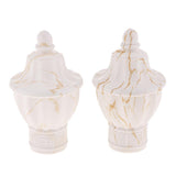 Max 1 Pair Retro Curtain Decorative Pole Rod Finials Ends Heads 28mm White C