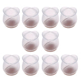 Max 10 Pieces Clear Chair Leg Floor Protectors Furniture Pads Round Leg 52-58mm