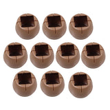 10 Pieces Table Chair Leg Floor Protectors Round Bottom Square Mouth 26-31mm