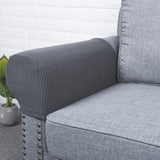 2pcs Stretch Non-slip Sofa Armrest Covers Loveseat Slipcover Protectors Grey