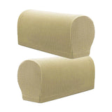 2pcs Elastic Couch Loveseat Armrest Covers Armchair Arm Slipcover Beige