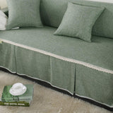 Max Solid Color Sofa Cover Pet Protector Couch Slipcover Green- 1 Seater - Aladdin Shoppers