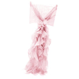 Max Chiffon Hoods With Ruffles Decor Chair Cover for Wedding Special Events Pink - Aladdin Shoppers