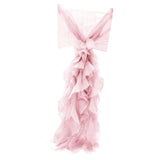 Max Chiffon Hoods With Ruffles Decor Chair Cover for Wedding Special Events Pink - Aladdin Shoppers