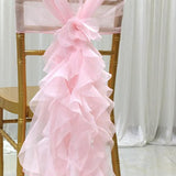 Max Chiffon Hoods With Ruffles Decor Chair Cover for Wedding Special Events Pink - Aladdin Shoppers