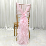 Max Chiffon Hoods With Ruffles Decor Chair Cover for Wedding Special Events Pink - Aladdin Shoppers