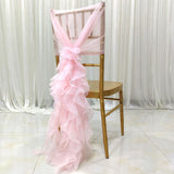 Max Chiffon Hoods With Ruffles Decor Chair Cover for Wedding Special Events Pink - Aladdin Shoppers