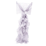 Max Chiffon Hoods With Ruffles Decor Chair Cover for Wedding Special Events Gray - Aladdin Shoppers