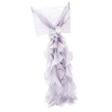 Max Chiffon Hoods With Ruffles Decor Chair Cover for Wedding Special Events Gray - Aladdin Shoppers