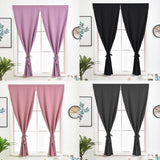 Max 2 Panel Self Adhesive Window Blackout Curtains Drapes Dark Gray 1.3x2.2m