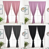 Max 2 Panel Self Adhesive Window Blackout Curtains Drapes Dark Gray 1.3x2.2m