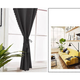 Max 2 Panel Self Adhesive Window Blackout Curtains Drapes Dark Gray 1.3x2.2m