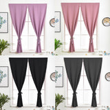 Max 2 Panel Self Adhesive Window Blackout Curtains Drapes Dark Gray 1.3x2.2m