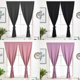 Max 2 Panel Self Adhesive Window Blackout Curtains Drapes Dark Gray 1.3x2.2m