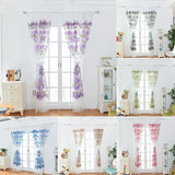Max Offset Printed Voile Slot Top Panel Tulle Window Blinds Purple-100x200cm