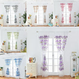 Max Offset Printed Voile Slot Top Panel Tulle Window Blinds Purple-100x200cm