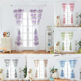 Max Offset Printed Voile Slot Top Panel Tulle Window Blinds Purple-100x200cm