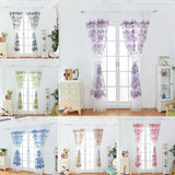 Max Offset Printed Voile Slot Top Panel Tulle Window Blinds Purple-100x200cm