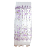 Max Offset Printed Voile Slot Top Panel Tulle Window Blinds Purple-100x200cm