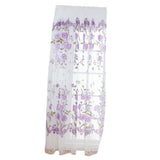 Max Offset Printed Voile Slot Top Panel Tulle Window Blinds Purple-100x200cm