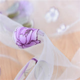Max Offset Printed Voile Slot Top Panel Tulle Window Blinds Purple-100x200cm