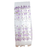 Max Offset Printed Voile Slot Top Panel Tulle Window Blinds Purple-100x200cm