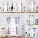 Max Offset Printed Voile Slot Top Panel Tulle Window Blinds Purple-100x200cm