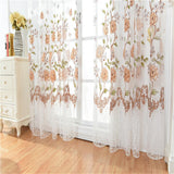 Max Offset Printed Voile Slot Top Panel Tulle Window Blinds Yellow-100x200cm