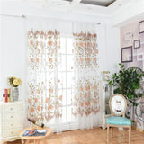 Max Offset Printed Voile Slot Top Panel Tulle Window Blinds Yellow-100x270cm