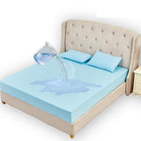 Max Hypoallergenic Zipped Mattress Protector Cover Blue - 200x200cm - Aladdin Shoppers