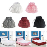 Max Solid Color Tri-layer Ruffle Elastic Band Bed Skirt White-200x200cm(King) - Aladdin Shoppers