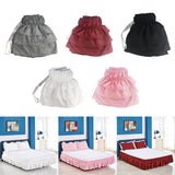 Max Solid Color Tri-layer Ruffle Elastic Band Bed Skirt White-200x200cm(King) - Aladdin Shoppers