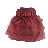 Max Solid Color Tri-layer Ruffle Elastic Band Bed Skirt Wine Red-100x200cm(Twin) - Aladdin Shoppers