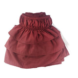 Max Solid Color Tri-layer Ruffle Elastic Band Bed Skirt Wine Red-100x200cm(Twin) - Aladdin Shoppers